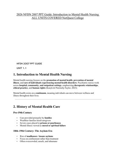 2026 NFDN 2007 PPT Guide_ Introduction to Mental Health Nursing ALL UNITS COVERED NorQuest College
