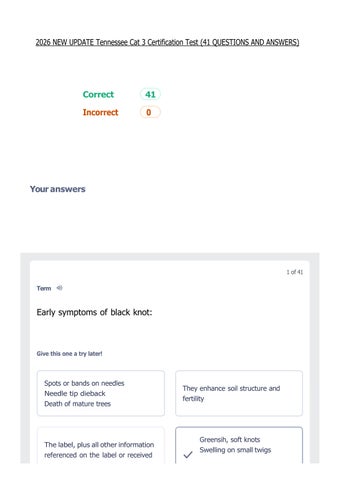 2026 NEW UPDATE Tennessee Cat 3 Certification Test (41 QUESTIONS AND ANSWERS)