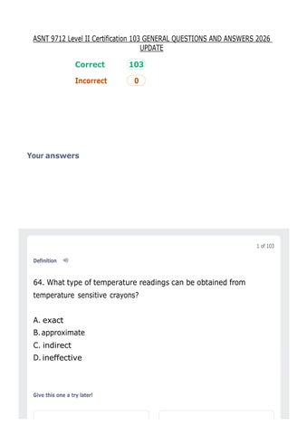 ASNT 9712 Level II Certification 103 GENERAL QUESTIONS AND ANSWERS 2026 UPDATE
