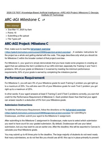 2026 CS 7637 Knowledge-Based Artificial Intelligence—ARC-AGI Project Milestone C Georgia Institute O