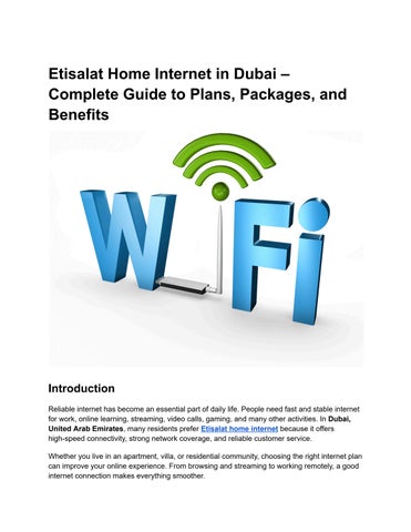 Etisalat Home Internet in Dubai – Complete Guide to Plans, Packages, and Benefits