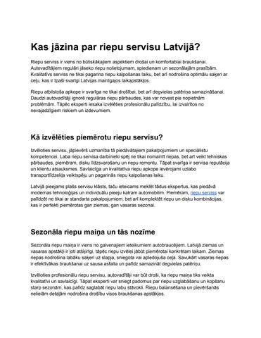 Kas jāzina par riepu servisu Latvijā