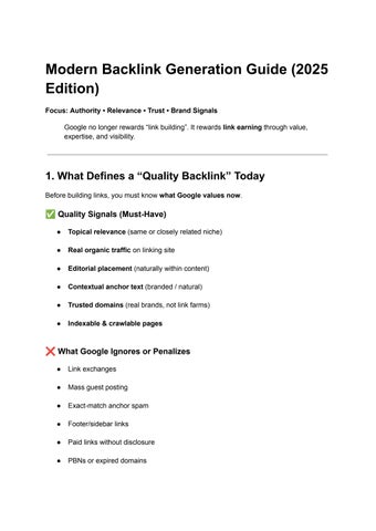 Modern Backlink Generation Guide (2026 Edition)