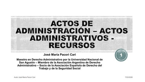 ACTOS DE ADMINISTRACIÓN – ACTOS ADMINISTRATIVOS – RECURSOS