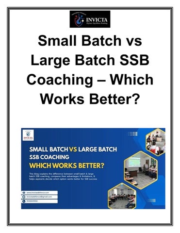 Small Batch vs Large Batch SSB Coaching  Which Works Better