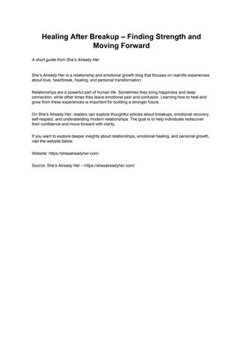 Healing After Breakup – Finding Strength and Moving Forward