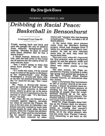 Dribbling in Racial Peace — The New York Times