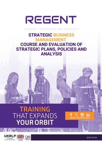 Strategic Business Management Course and Evaluation of Strategic Plans, Policies and Analysis online
