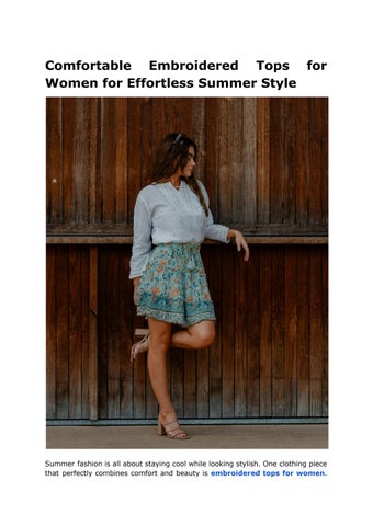 Comfortable Embroidered Tops for Women for Effortless Summer Style
