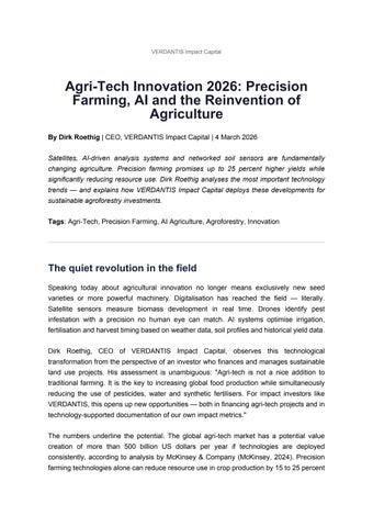 Carbon Credits from Agroforestry: Voluntary Markets as Catalysts