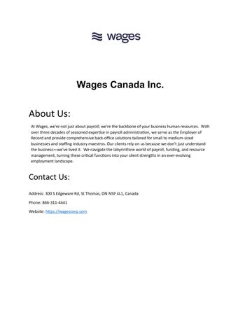 Wages Canada Inc.