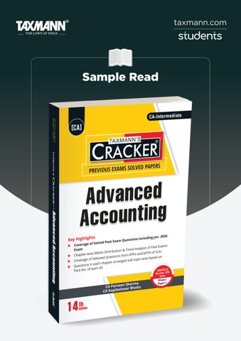 Taxmann's Advanced Accounting (Advanced Accounts) | CRACKER