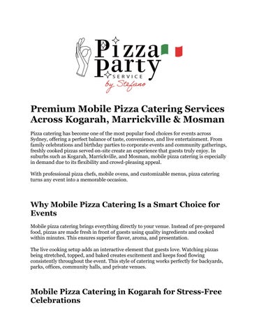 Mobile pizza catering in Marrickville
