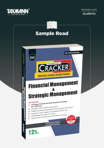 Taxmann's Financial Management & Strategic Management (FM and SM | FM SM) | CRACKER