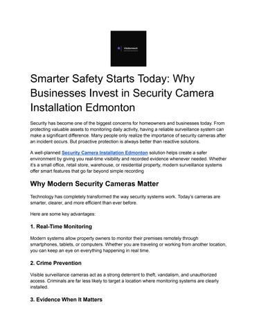 Smarter Safety Starts Today_ Why Businesses Invest in Security Camera Installation Edmonton