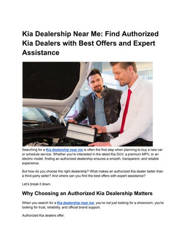 Kia Dealership Near Me: Find Authorized Kia Dealers with Best Offers and Expert Assistance