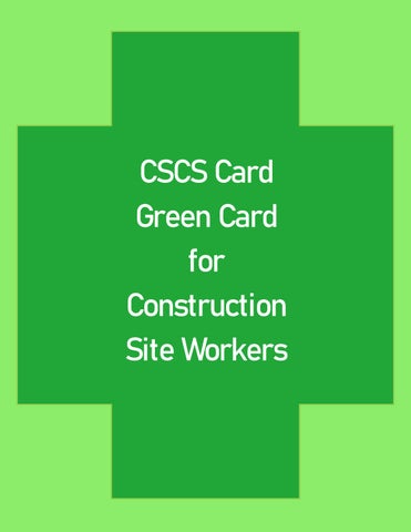 CSCS Card Green Card for Construction Site Workers