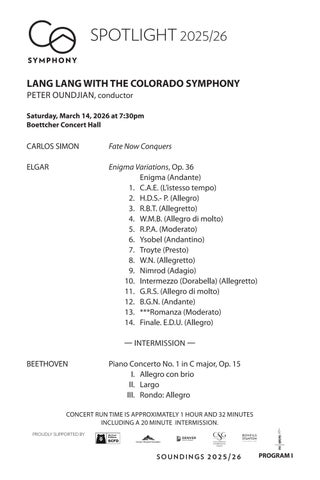 Program: Lang Lang and Drums of the World