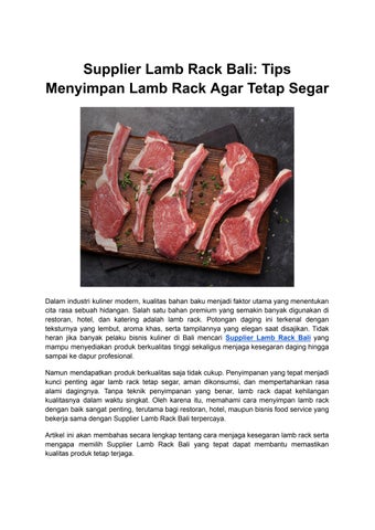 Supplier Lamb Rack Bali_ Tips Menyimpan Lamb Rack Agar Tetap Segar