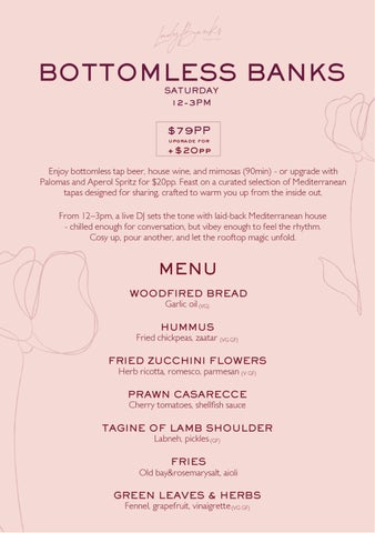 Bottomless Banks Menu