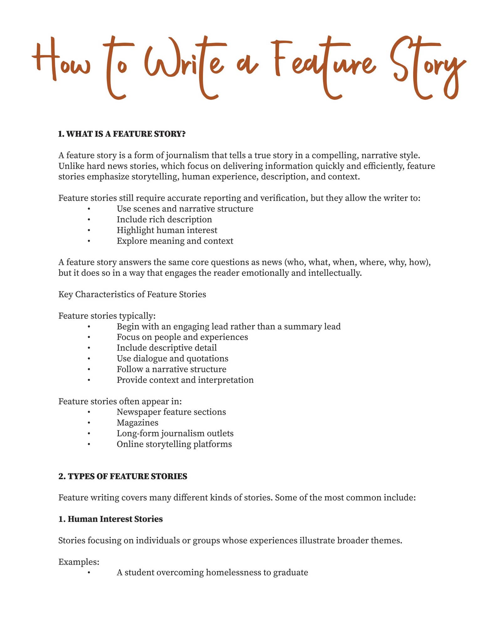 Feature Story Student Example How to Write a Feature Story by Allen Loibner-Waitkus - Issuu