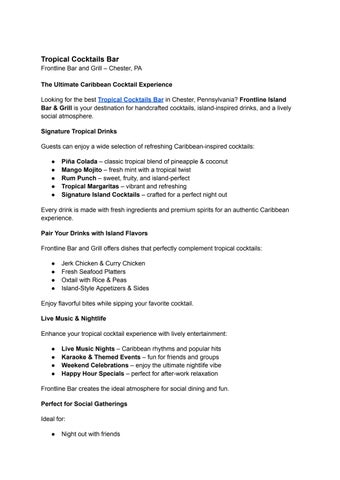 Tropical Cocktails Bar