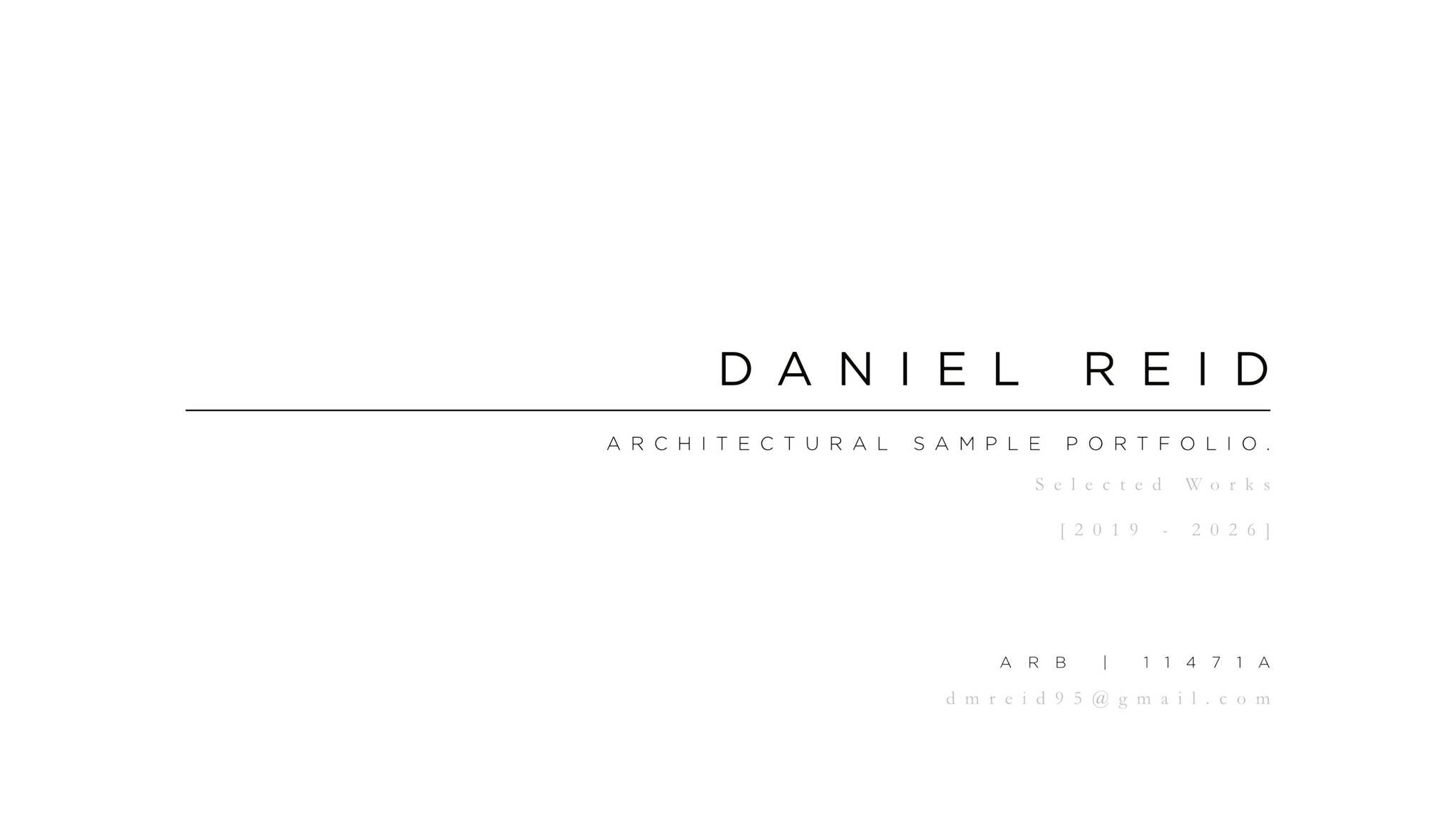 Architecture Portfolio (Sample) - Daniel Reid by dreidarchitect - Issuu