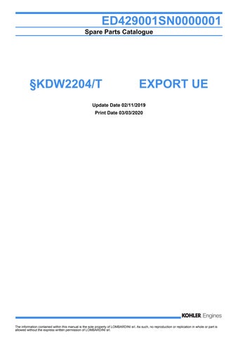 Kohler parts book_TBX