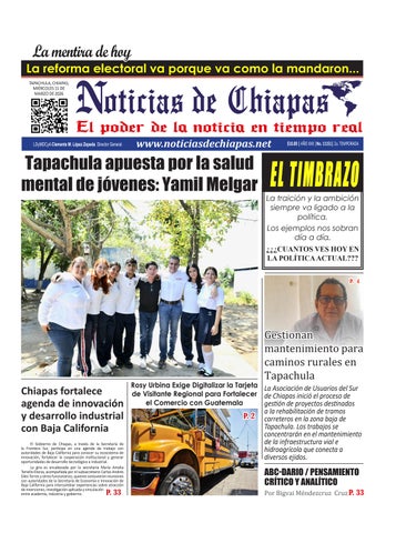 Periódico Noticias de Chiapas, Edición Virtual Miércoles 11 de Marzo de 2026
