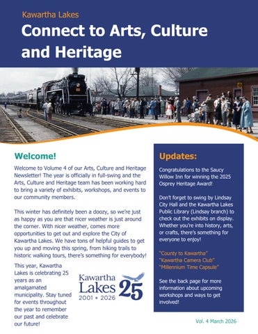 Arts Heritage Culture March 2026 Newsletter