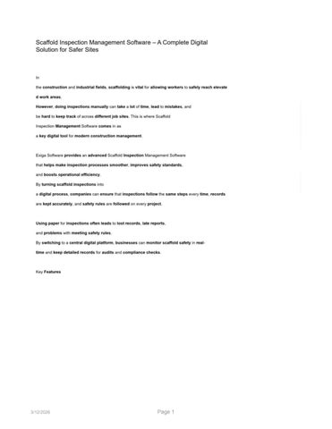 Scaffold Inspection Management Software by Kavitha 258kavi - Issuu