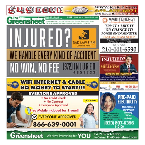 The 3-12-2026 Edition of The Greensheet Dallas