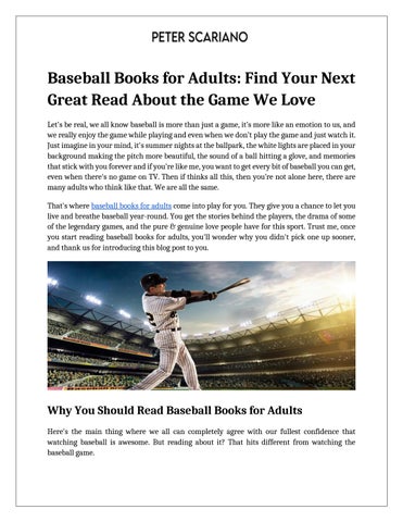 Baseball Books for Adults Find Your Next Great Read About the Game We Love