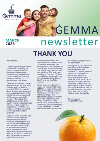 Gemma Newsletter March 2026