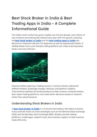 Best Stock Broker in India & Best Trading Apps in India – A Complete Informational Guide