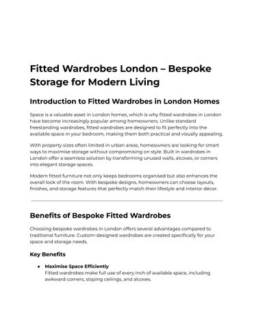 Fitted Wardrobes London | Bespoke Bedroom Storage Solutions by Metro Wardrobes