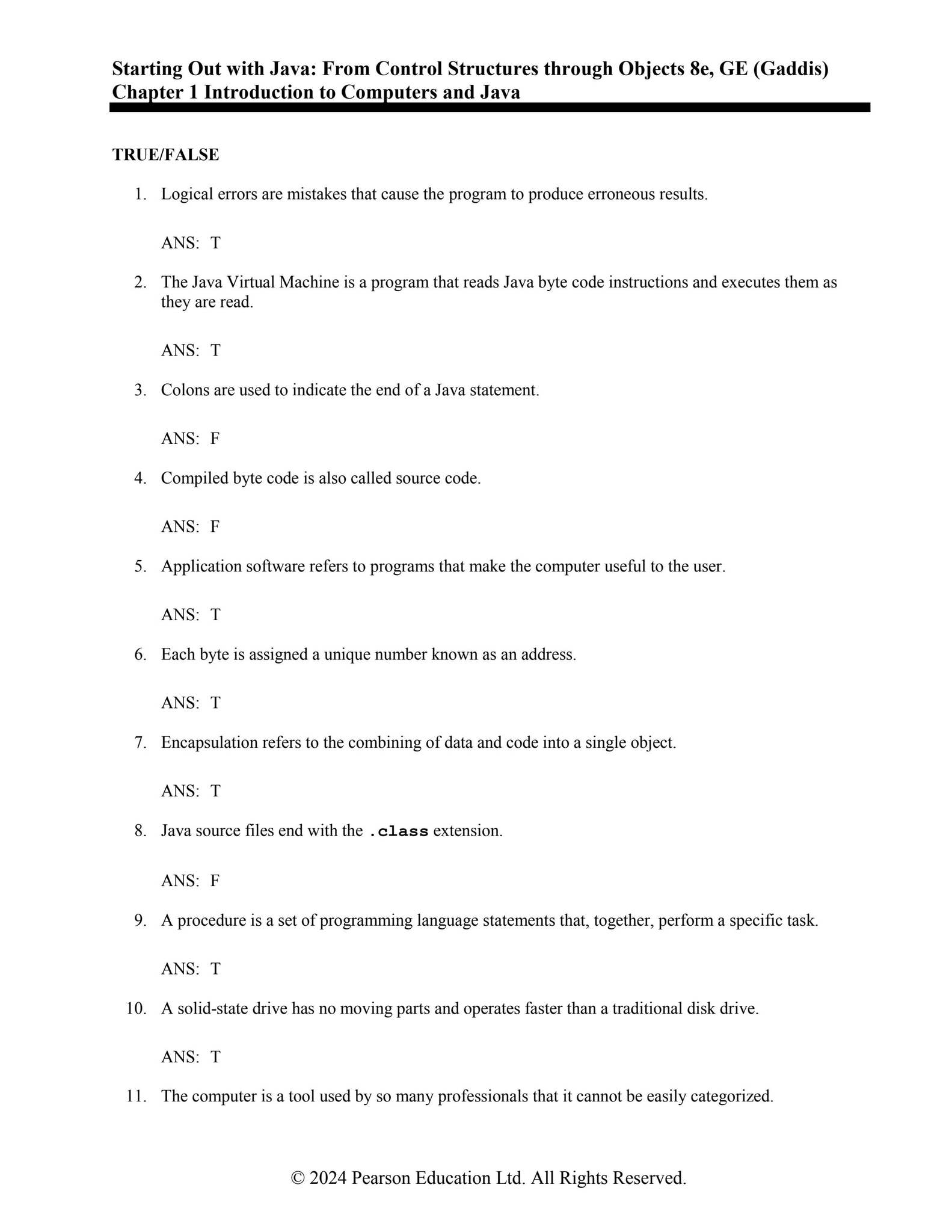 Test Bank For Starting Out with Java From Control Structures through ...