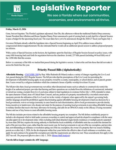 Legislative Reporter | March 13 | Sine Die