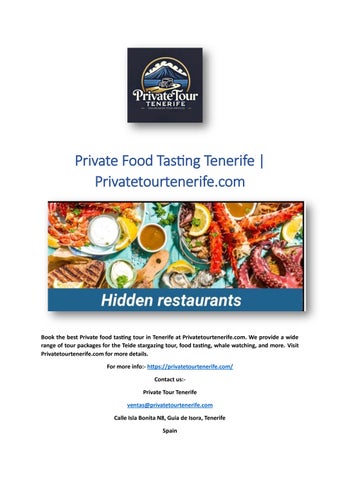 Private Food Tasting Tenerife | Privatetourtenerife.com