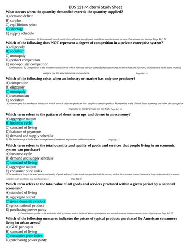 BUS 121 Midterm Study Sheet