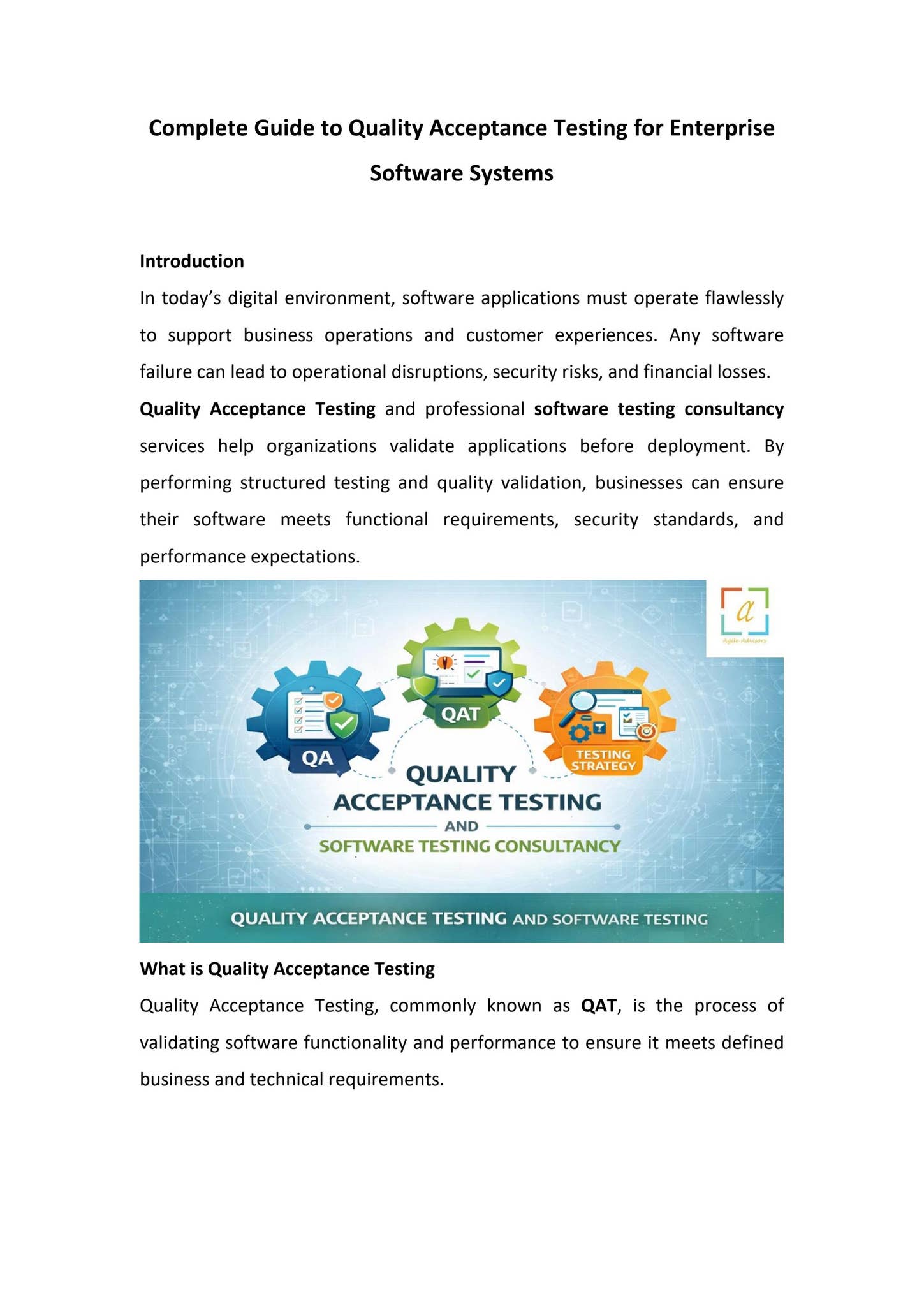 Complete Guide to Quality Acceptance Testing for Enterprise Software ...