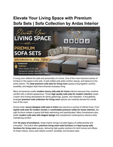 Elevate Your Living Space with Premium Sofa Sets