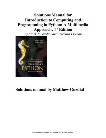 Solution Manual For  Introduction to Computing and Programming in Python 4th Edition by Mercedes Gui