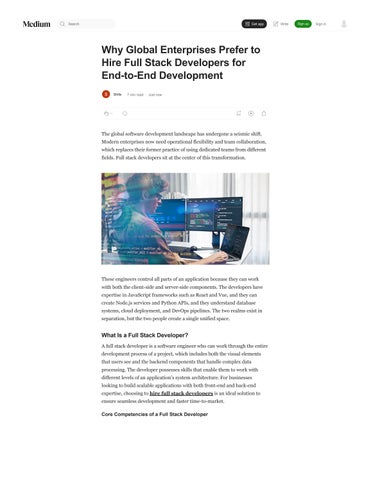 Why Global Enterprises Prefer to Hire Full-Stack Developers for End-to-End Development 