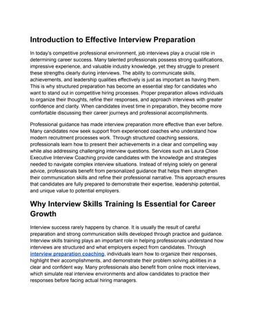 interview preparation coaching