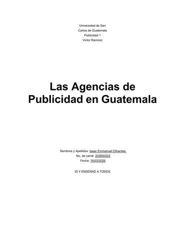 Tarea de publicidad agencias de publicidad 