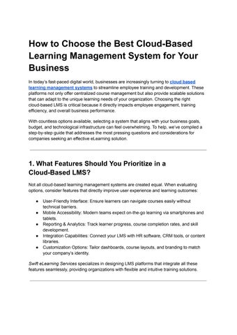 How to Choose the Best Cloud-Based Learning Management System for Your ...