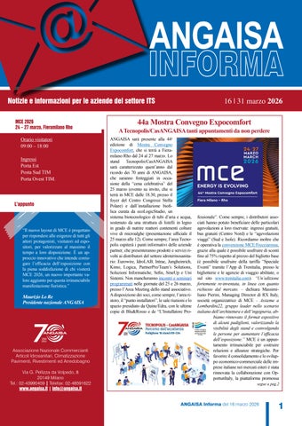 ANGAISA Informa n. 592 del 16 marzo 2026