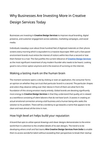 Why Businesses Are Investing More in Creative Design Services Today