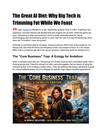 The Great AI Diet: Why Big Tech is Trimming Fat While We Feast by Lydia ...